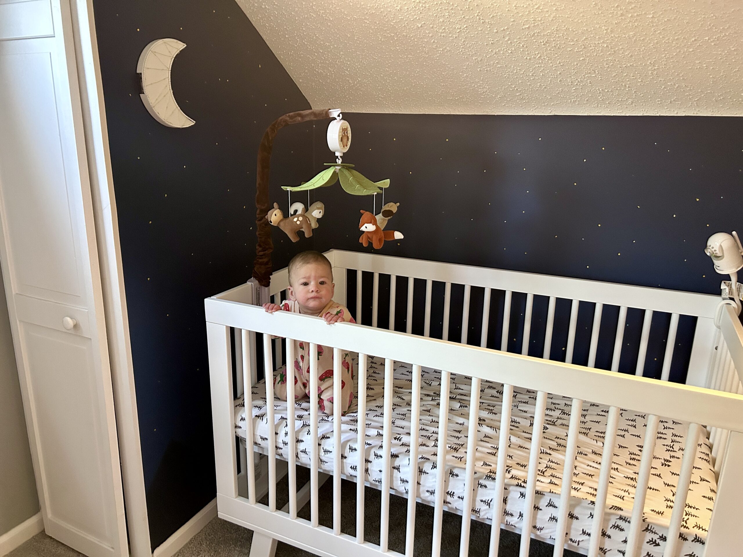 You got yourself upright in your crib