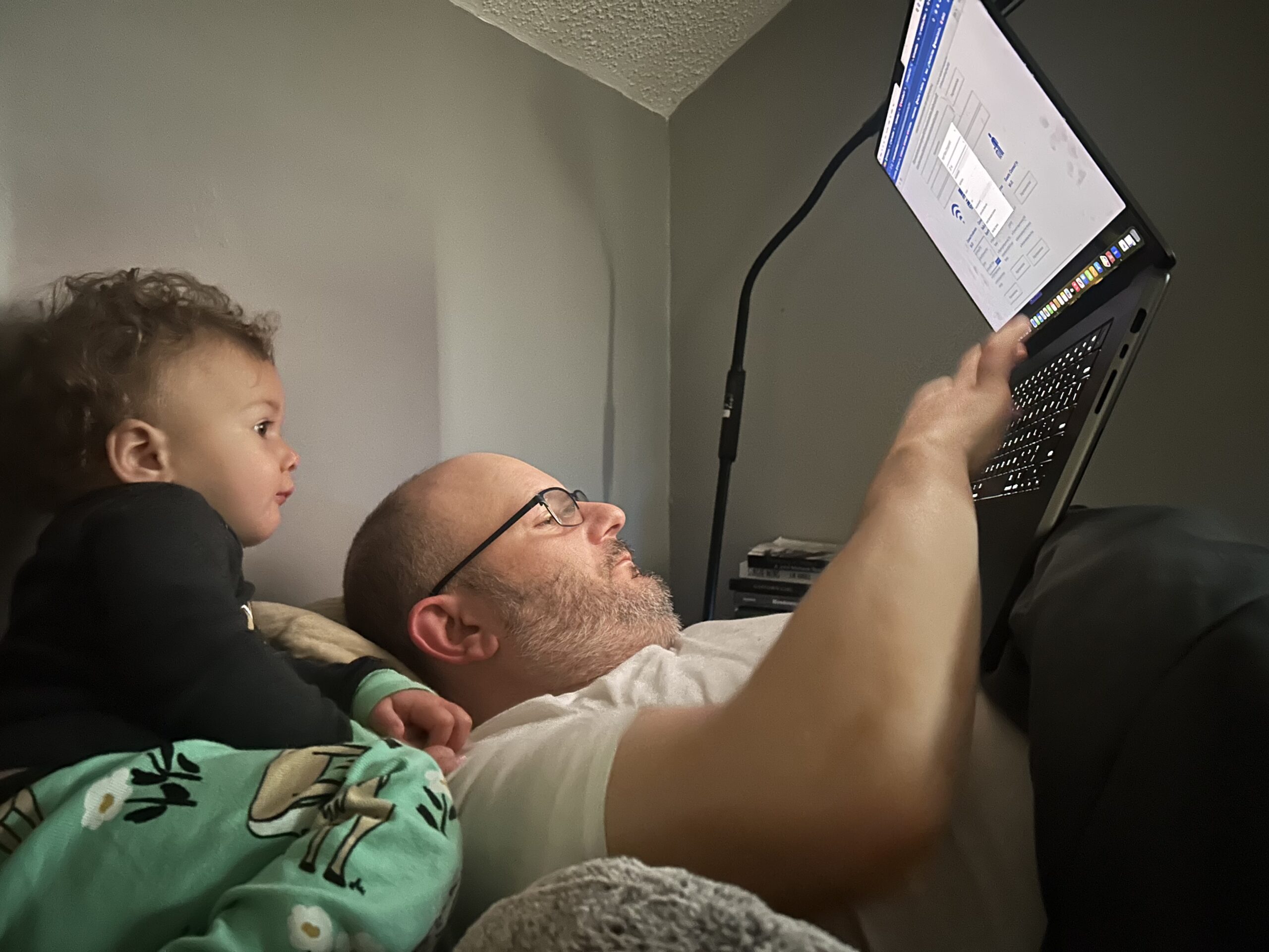 Working from home with Daddy